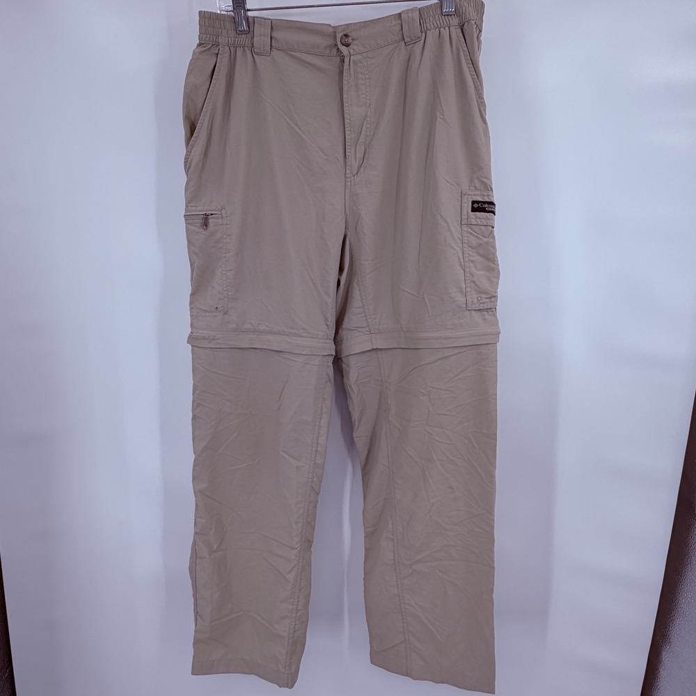Columbia GRT Convertible Pants Mens Medium Tan Beige Packable Cargo Hiking